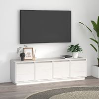 Tv-meubel 156x37x45 cm massief grenenhout wit - thumbnail