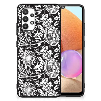 Samsung Galaxy A32 4G | A32 5G Enterprise Editie Bloemen Hoesje Black Flowers
