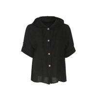 Paprika geweven top zwart - thumbnail