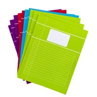 School schriften - 30x st - vrolijk gekleurd - A5 - lijntjes - lijntjesschriften - schoolschriftjes