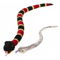 Pluche dieren knuffels 2x slangen van 145 cm - Knuffeldier - thumbnail