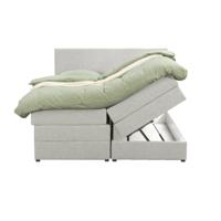 Leen Bakker - Boxspring Met Opbergruimte Liv Egaal - Ecru - 140x200 Cm - Stof - Crème