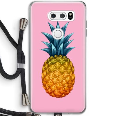 Grote ananas: LG V30 Transparant Hoesje met koord