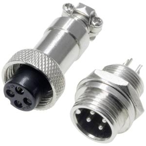 Pollin 453543 Ronde connector Bus, inbouw, Stekker Totaal aantal polen: 4 1 set(s)