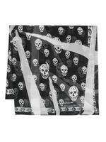 Alexander McQueen foulard en soie à imprimé tête de mort - Noir