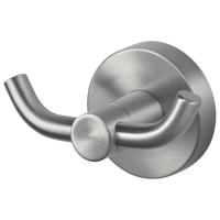 Haceka Kosmos Handdoekhaak - rond - dubbel - geborsteld RVS 1208615