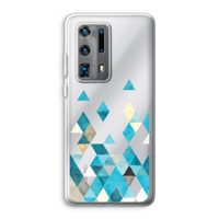Gekleurde driehoekjes blauw: Huawei P40 Pro Plus Transparant Hoesje