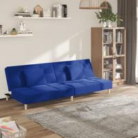 Slaapbank 2-zits met 2 kussens stof blauw - thumbnail