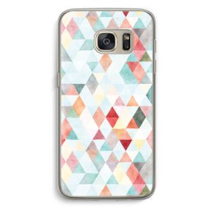 Gekleurde driehoekjes pastel: Samsung Galaxy S7 Transparant Hoesje