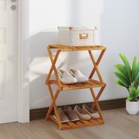 Schappenkast inklapbaar 3-laags 43x31x63 cm acaciahout bruin