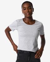 HEMA Dames T-shirt basic o-hals lichtgrijs (lichtgrijs)