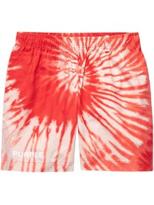 Purple Brand short All-Around à motif tie-dye - Rouge