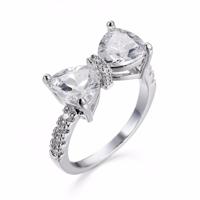 Vrouwelijke mode mooie bowknot ontwerp Zirkoon ring Ringmaat: 10