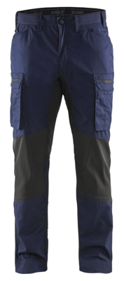 Blåkläder Service werkbroek met stretch 14591845 | Marineblauw/Zwart | Maat 56 - 7330509498552