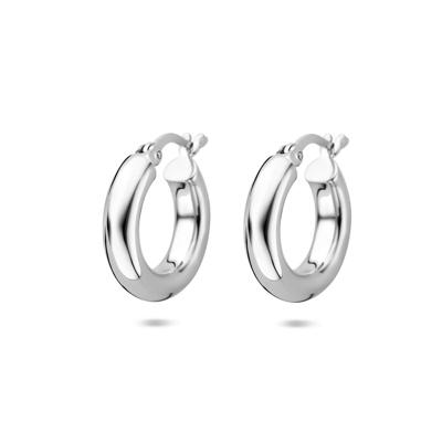 Gerhodineerd Zilveren Oorringen - 17x4,5mm - 925 Zilver