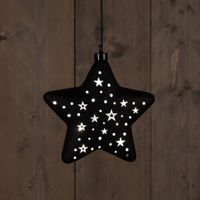 Star Glass Black With Stars 19 cm en Led Warm White 2 x aaa Anna's Collection - Annas collection Star Glass Black With Stars 19 cm en Led Warm White 2 x aaa Anna's Collection - Annas collection