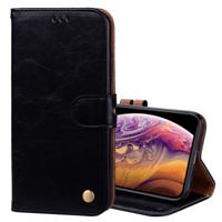 Zakelijke stijl olie Wax textuur horizontale Flip lederen hoes for iPhone XS Max, met houder & Card Slots & portefeuille (zwart)
