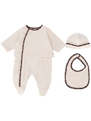Fendi Kids trousseau de naissance à détails FF - Tons neutres
