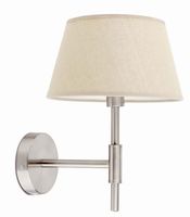 Mitic wandlamp nikkel look met beige textiel kap moderne wandlamp Faro Spaans design