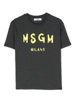 MSGM Kids t-shirt en coton à logo imprimé - Gris