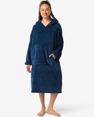 HEMA Dames snuggle hoodie fleece rib blauw