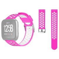 Voor Fitbit versa eenvoudige mode siliconen horlogebandje (magenta)