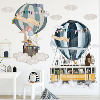 Muurstickers - Luchtballon met dieren