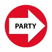 Bewegwijzering stickers rood Party 4 st - Feeststickers