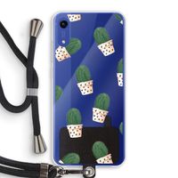 Cactusprint roze: Honor Play 8A Transparant Hoesje met koord