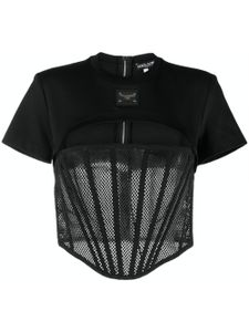 Dolce & Gabbana logo-plaque cropped top - Noir