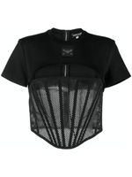 Dolce & Gabbana logo-plaque cropped top - Noir - thumbnail