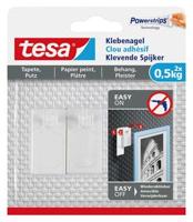 Klevende spijker tesa® behang en pleisterwerk 0,5kg wit 2 stuks
