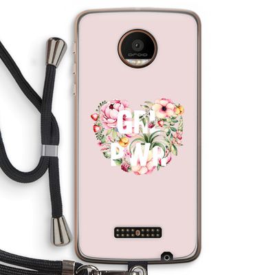 GRL PWR Flower: Motorola Moto Z Force Transparant Hoesje met koord