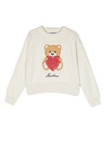 Moschino Kids pull à broderies - Blanc