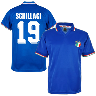 Italie retro voetbalshirt WK 1990 + Schillaci 19