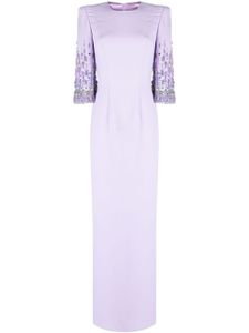 Jenny Packham robe longue Bergman à ornements en cristal - Violet