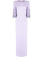 Jenny Packham robe longue Bergman à ornements en cristal - Violet - thumbnail