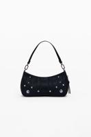 Kleine geborduurde tas met studs - BLACK - U