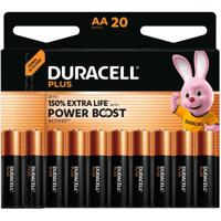 Duracell batterij Plus 100% AA, blister van 20 stuks