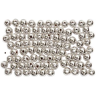 Creativ Company Waskralen, d 4 mm, gatgrootte 0,7 mm, zilver, 150 stuk/ 1 doos