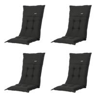 Madison - Tuinkussens Hoge Rug Rib Black - 123x50 - Zwart - 4 Stuks - thumbnail