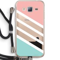 Strepen pastel: Samsung Galaxy J3 (2016) Transparant Hoesje met koord