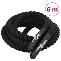 VidaXL Battle rope zwart 6 m 4,5 kg polyester