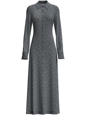 Maccapani robe-chemise longue Andre à logo en jacquard - Violet