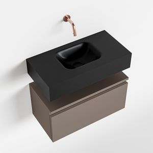 MONDIAZ ANDOR 60cm toiletmeubel smoke. LEX 60cm wastafel urban midden geen kraangat