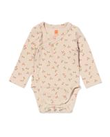HEMA Newborn meegroei overslagromper rib bloemen ecru (ecru)