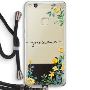 Gele bloemen: Huawei Ascend P10 Lite Transparant Hoesje met koord