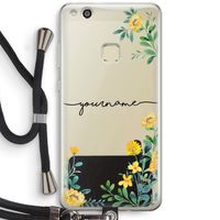 Gele bloemen: Huawei Ascend P10 Lite Transparant Hoesje met koord