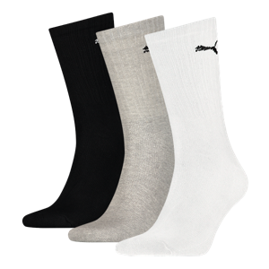 Puma sokken hoog wit-zwart-grijs 3-pack-35-38