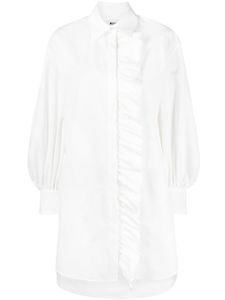 MSGM robe-chemise à détails volantés - Blanc